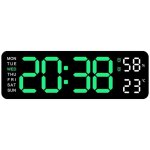 R�veil mural num�rique led avec calendrier led de 22, 9 cm et affichage de la temp�rature pour chambre ...