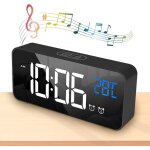 R�veil num�rique 2. 0, horloge num�rique led horloge digitale r�veil aver temp�rature, alarme de miroir ...