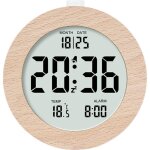R�veil num�rique en bois, r�veil matin lcd horloge num�rique avec affichage date, temp�rature, snooze, ...