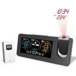 R�veil projecteur pour chambre avec station m�t�o - thermom�tre int�rieur / ext�rieur sans fil, hygrom�tre ...