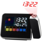 R�veil de projection horloge de projecteur num�rique r�glable � 180 degr�s avec station m�t�o et humidit� ...