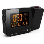 Rveil  projection et station mto sans fil 2 en 1 - rveil  projection plafond heure, horloge projection ...