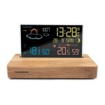 Rveil station mto - thomson - bois fonc - affichage temprature, hygromtrie, double alarme, usb ...