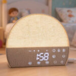 R�veil en tissu, lampe de chevet, haut - parleur bluetooth, horloge � luminosit� r�glable, radio, minuteur, ...