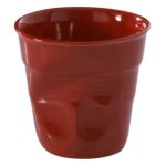 Revol froiss� gobelet porcelaine rouge piment