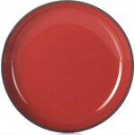 Revol solid assiette porcelaine rouge et noir 23. 5 cm