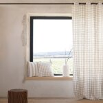 Rideau 100% coton vichy lourmarin beige 140x260 cm Rideau 100% coton vichy lourmarin beige 140x260 cm