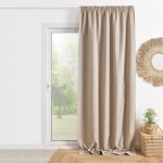 Rideau 100% occultant double face galon fronceur naturel 135x260 cm