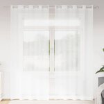 Rideaux avec des rideaux 2 pcs blanc polyester vidaxl