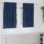 Rideaux avec des rideaux 2 pcs bleu fonc� 140 x 140 cm velours
