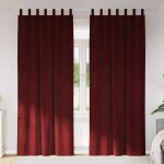 Rideaux avec des rideaux 2 pcs bordeaux 140 x 260 cm velours vidaxl