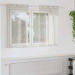 Rideaux avec des rideaux 2 pcs cr�me polyester