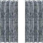 Rideau avec des rideaux 2 pcs gris argent 260 x 140 cm velours vidaxl