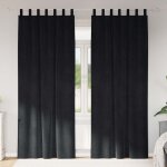 Rideaux avec des rideaux 2 pcs noir 140 x 225 cm velours vidaxl
