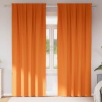 Rideaux avec des rideaux 2 pcs orange vif polyester vidaxl