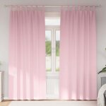 Rideaux avec des rideaux 2 pcs rose b�b� polyester vidaxl