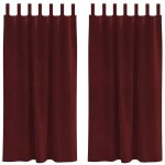 Rideaux 2 pcs rouge bordeaux 140 x 175 cm velours vidaxl