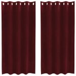 Rideaux 2 pcs rouge bordeaux 140 x 175 cm velours vidaxl Rideaux 2 pcs rouge bordeaux 140 x 175 cm velours vidaxl