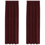 Rideaux 2 pcs rouge bordeaux 140 x 225 cm velours vidaxl