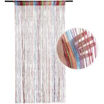 Rideau anti mouches 90x200 cm fil paillettes avec perles color�es pour porte ext�rieure, d�coration festive ...
