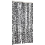 Rideau anti - mouches gris et noir et blanc 100x230 cm chenille cfw65136