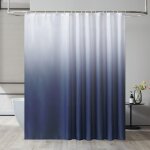 Rideau de bain d'angle en polyester impermable, lavable en machine, avec 12 crochets, 240 x 200 cm, ...
