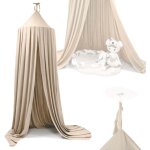 Rideau a baldaquin tente tipi suspendu beige