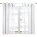 Rideaux blancs 140 x 160 cm, aspect lin, � ?illets, d�coration chambre, rideaux courts d'int�rieur pour ...