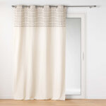 Douceur d'intérieur - rideau en coton recyclé à top fil coupé naturel 140x240 cm Douceur d'intérieur - rideau en coton recyclé à top fil coupé naturel 140x240 cm