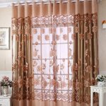 Rideau court style asie du sud - est - imprim� tulipe vert - tissu respirant - 100x200cm