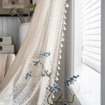 Rideaux crochet�s style am�ricain - motifs ajour�s - isolation phonique - pour chambre, cuisine, salon ...