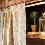 Rideaux de cuisine courts pour petites fentres, rideaux  disques en coton et lin, feuilles vertes, ...