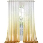 Rideau d�grad� translucide - tissu m�lange lin et rayon - panneau unique pour d�coration de fen�tre