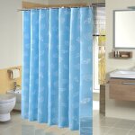 Rideau de douche 180 x 200 cm avec 12 crochets, s�chage rapide (bleu), tissu polyester imperm�able, lavable ...