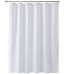 Rideau de douche 180 x 220 cm de long blanc, rideau de douche en textile anti - moisissure lavable en ...