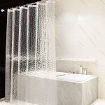 Jamais utilis]rideau de douche 180x200cm 100% eva semi - transparent impermable anti - moisissure, ...