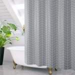 Rideau de douche 180x200cm polyester imperm�able tissu lavable en machine rideau salle de bain avec 12 ...