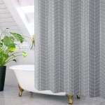 Rideau de douche 180x200cm polyester imperm�able tissu lavable en machine rideau salle de bain avec 12 ...