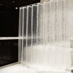 Rideau de douche 240�200cm - 100% eva semi - transparent 0. 2mm - 3d eau cube + 16 anneaux - imperm�able ...