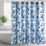 Rideau de douche 240 cm bleu, lavable, anti - moisissure avec ourlet lest� pour salle de bain, crochets ...