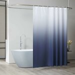 Rideau de douche 240 x 200 cm, avec 16 crochets, extra large, lest�, r�sistant � la moisissure, gris ...