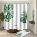 Rideau de douche 3d plantes tropicales impression, imperméable polyester numérique décorations de salle ... Rideau de douche 3d plantes tropicales impression, imperméable polyester numérique décorations de salle ...