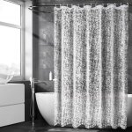 Rideau de douche anti - moisissure 120x200 avec 3 aimants plus puissants en bas, transparent avec motif ...