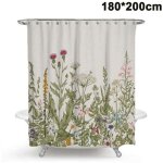 Rideaux de douche anti - moisissure, anti - bactrien, tissu de polyester de rideau de baignoire lavable ...