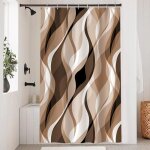 Rideau douche anti moisissure, rideau de douche brun abstrait rayures khaki ray� rideaux de baignoire ...