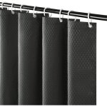 Rideau de douche anti moisissure tissu imperm�able et lavable �pais p en polyester gris fonc� gaufre ...