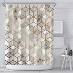 Rideau de douche anti moisissure en tissu polyester, original rideau de bain impermeable lavable en machine, ...