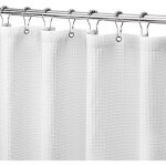 Rideau de douche blanc pour salle de bain, tissu gaufr� de luxe 230, tr�s r�sistant, 80 x 180 cm