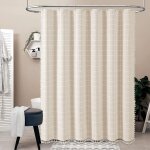 Rideau de douche bohème à pompons, tissu en lin, idéal pour la décoration de salle de bain, 92 x 183 ... Rideau de douche bohème à pompons, tissu en lin, idéal pour la décoration de salle de bain, 92 x 183 ...