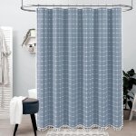 Rideau de douche bohème à pompons, tissu en lin, idéal pour la décoration de salle de bain, 92 x 183 ... Rideau de douche bohème à pompons, tissu en lin, idéal pour la décoration de salle de bain, 92 x 183 ...